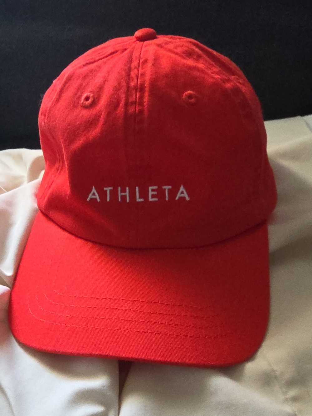Athleta Bright Red Women’s Baseball Cap with White Logo